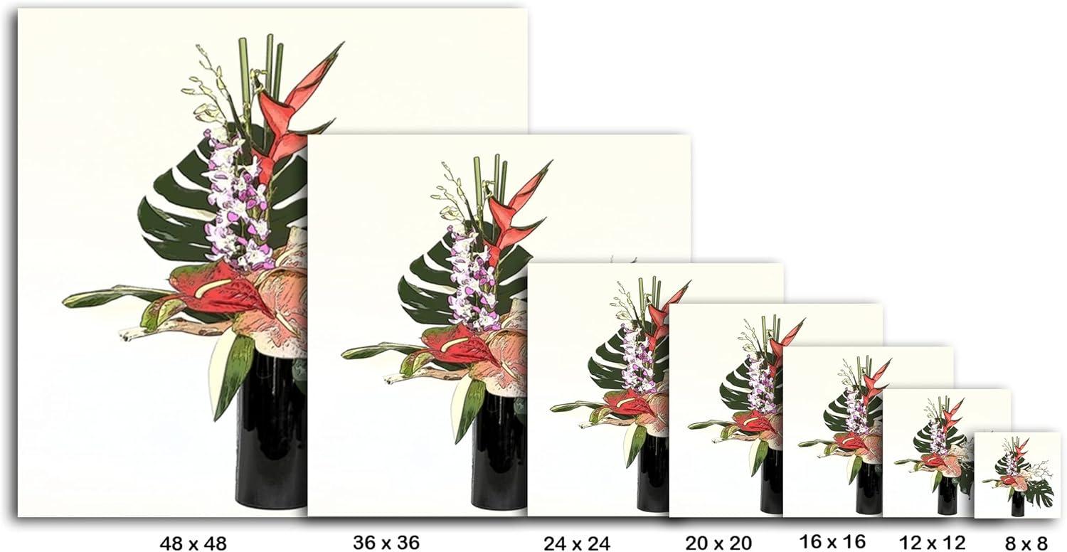 image:imageArmen Living Floral 51 Square Wrapped Canvas Wall Art Print 16 x 1620x20
