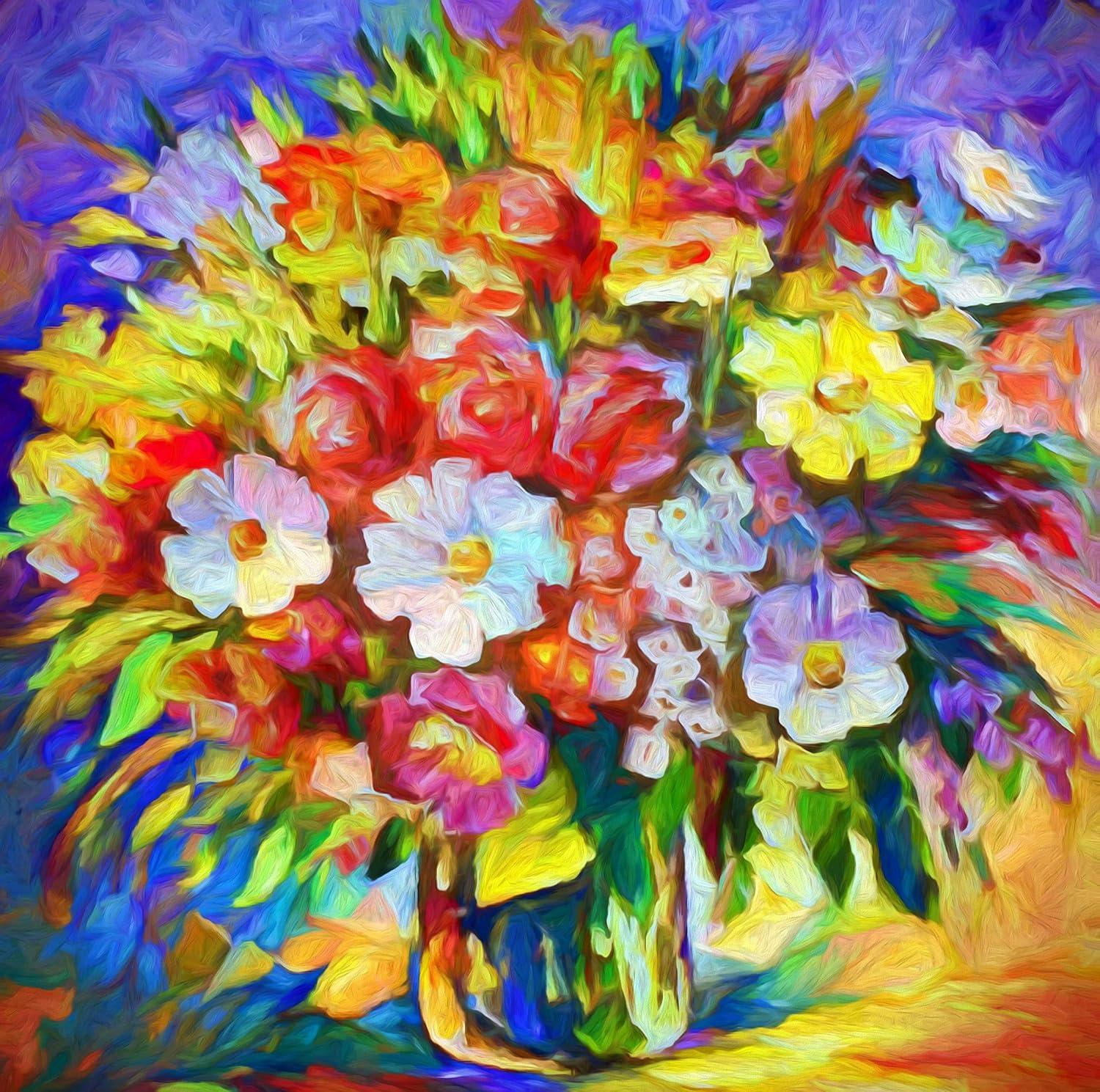 image:imageArmen Living Full Bouquet 257 Square Wrapped Canvas Wall Art Print 8 x 848x48