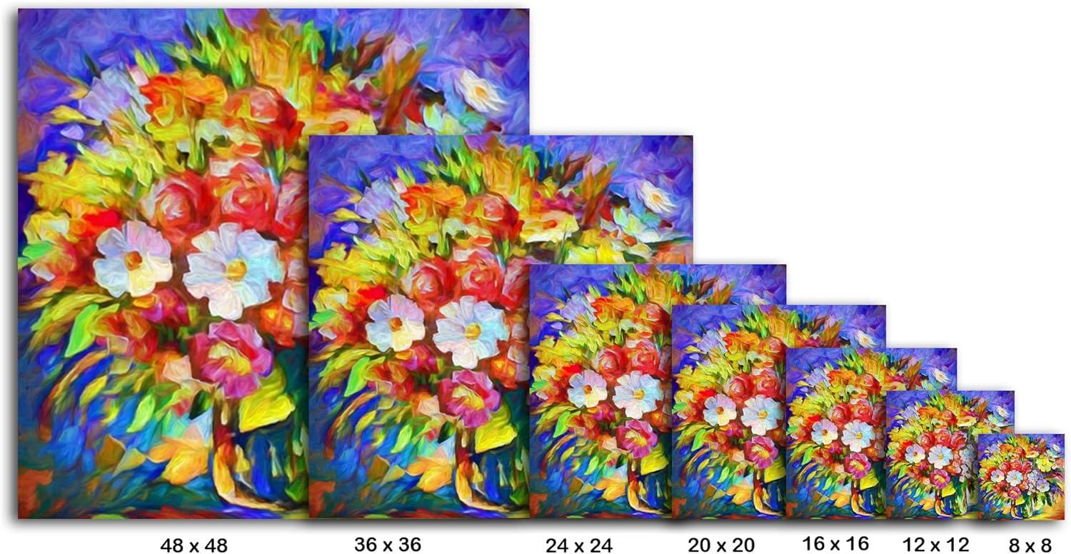 image:imageArmen Living Full Bouquet 257 Square Wrapped Canvas Wall Art Print 8 x 848x48