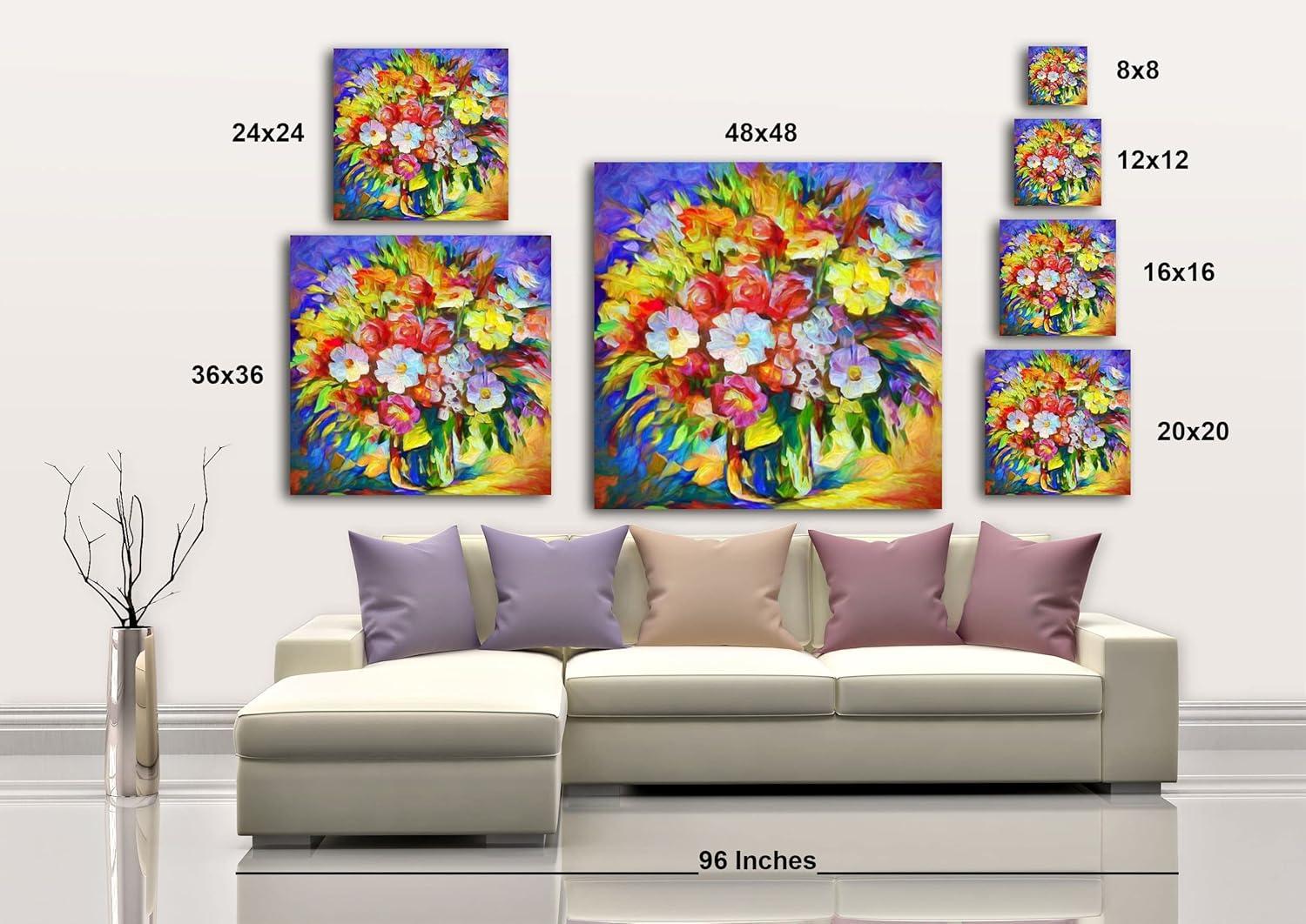 image:imageArmen Living Full Bouquet 257 Square Wrapped Canvas Wall Art Print 8 x 848x48