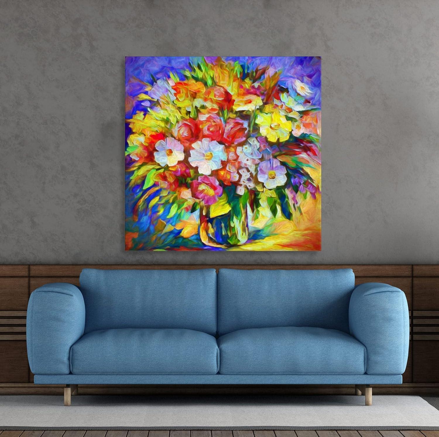 image:imageArmen Living Full Bouquet 257 Square Wrapped Canvas Wall Art Print 8 x 848x48
