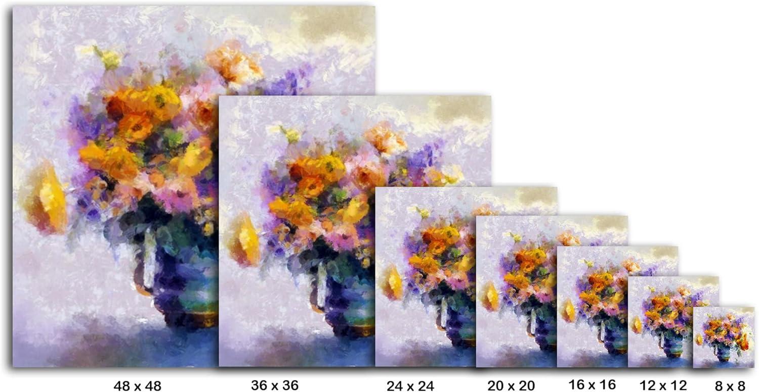 image:imageArmen Living Garden Bouquet 203 Square Wrapped Canvas Wall Art Print 16 x 1616x16