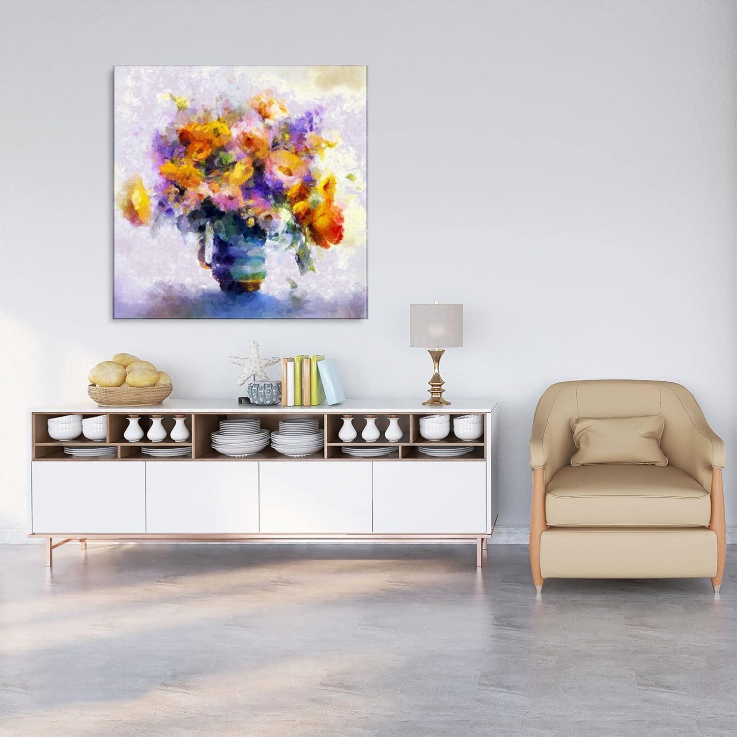 image:imageArmen Living Garden Bouquet 203 Square Wrapped Canvas Wall Art Print 16 x 1616x16