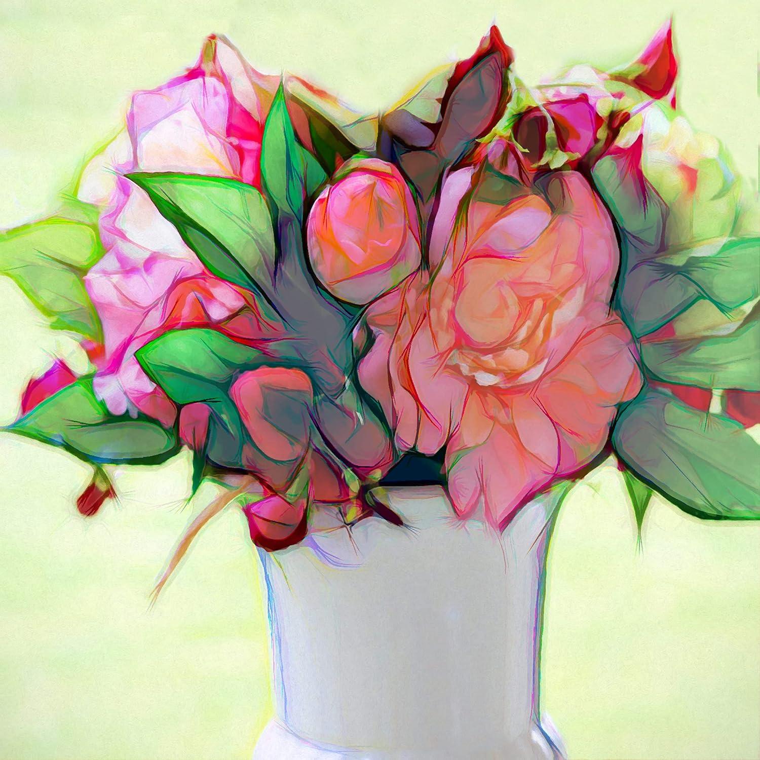 image:imageArmen Living Garden Bouquet 639 Square Wrapped Canvas Wall Art Print 16 x 1616x16