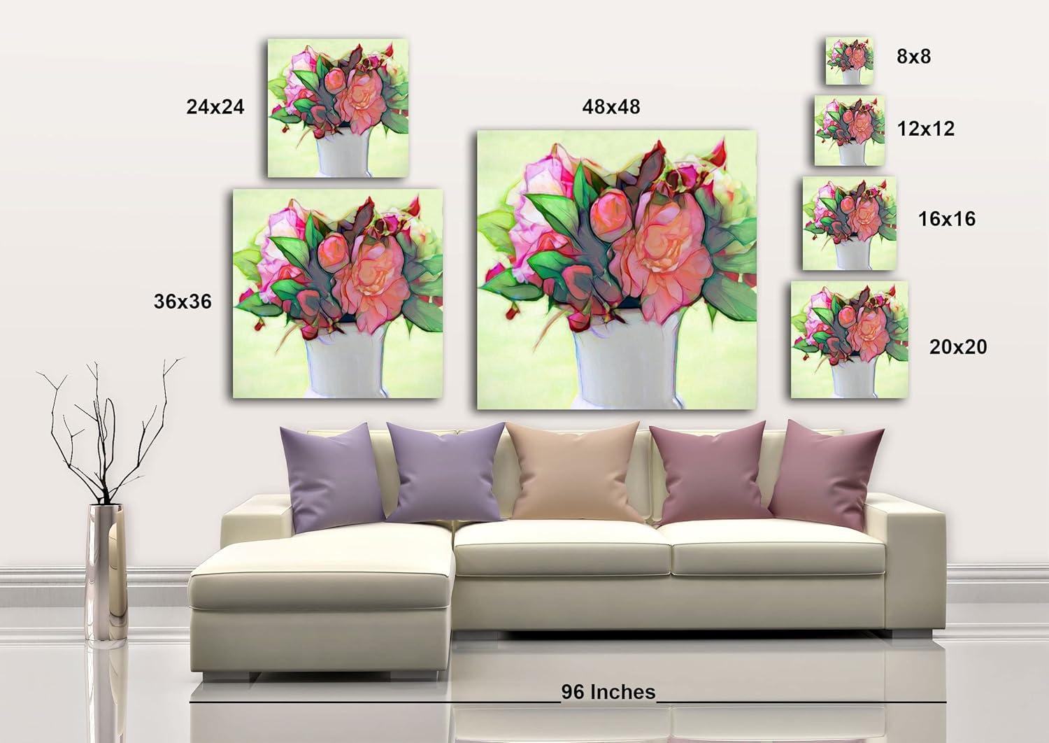 image:imageArmen Living Garden Bouquet 639 Square Wrapped Canvas Wall Art Print 16 x 1616x16