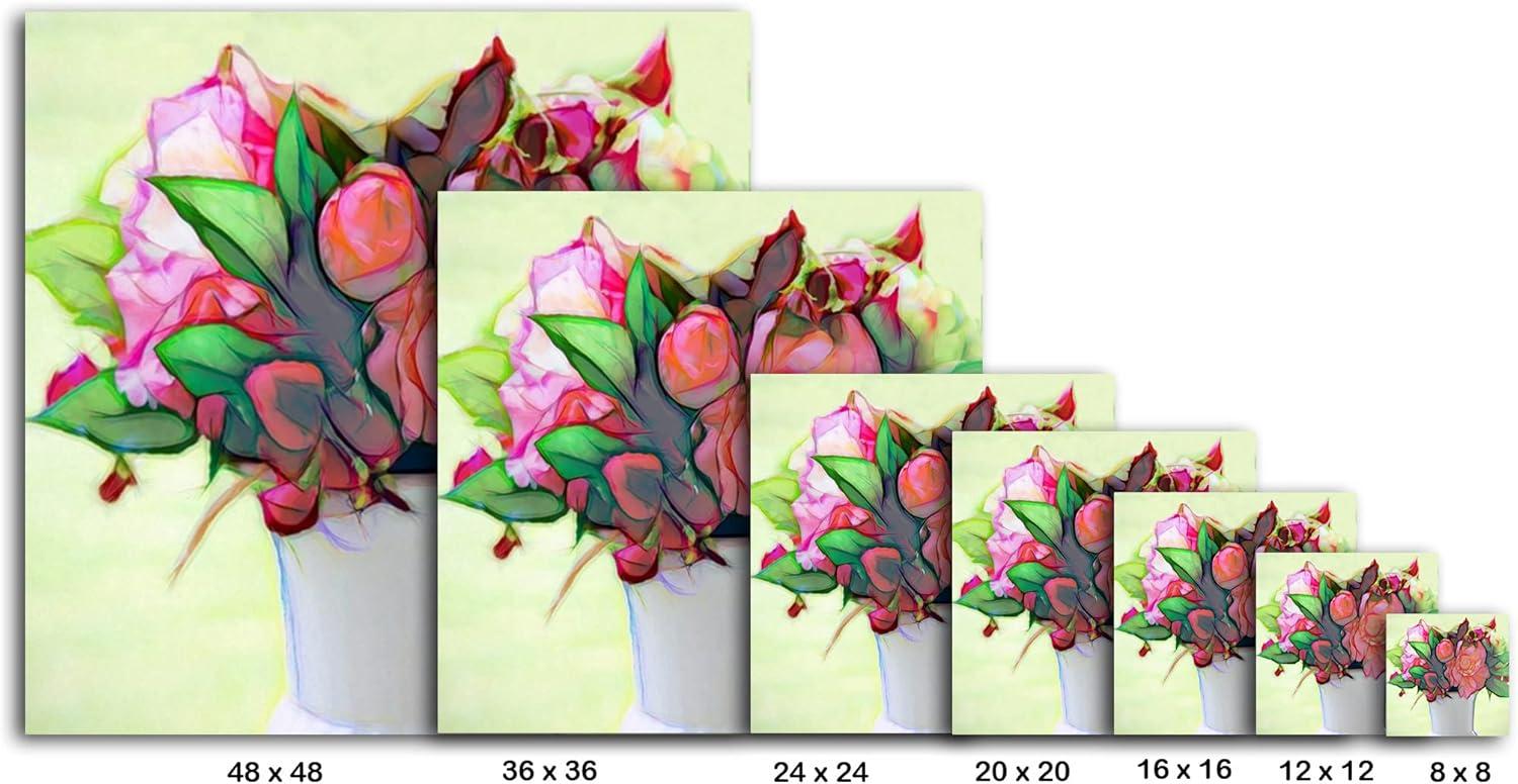 image:imageArmen Living Garden Bouquet 639 Square Wrapped Canvas Wall Art Print 16 x 1624x24