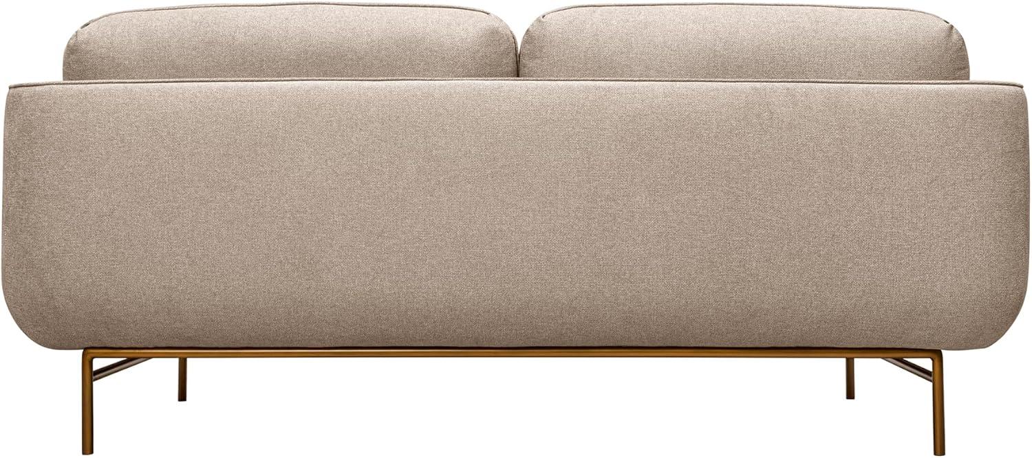 image:imageArmen Living Lilou 77 Fossil Gray Velvet Sofa with Antique Brass Metal LegsBeige Fabric