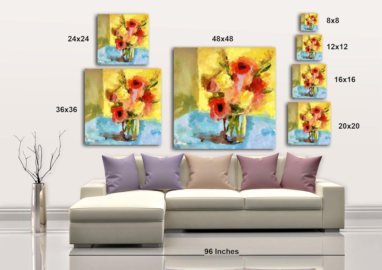 image:imageArmen Living Rustic Bouquet 424 Square Wrapped Canvas Wall Art Print 20 x 2012x12