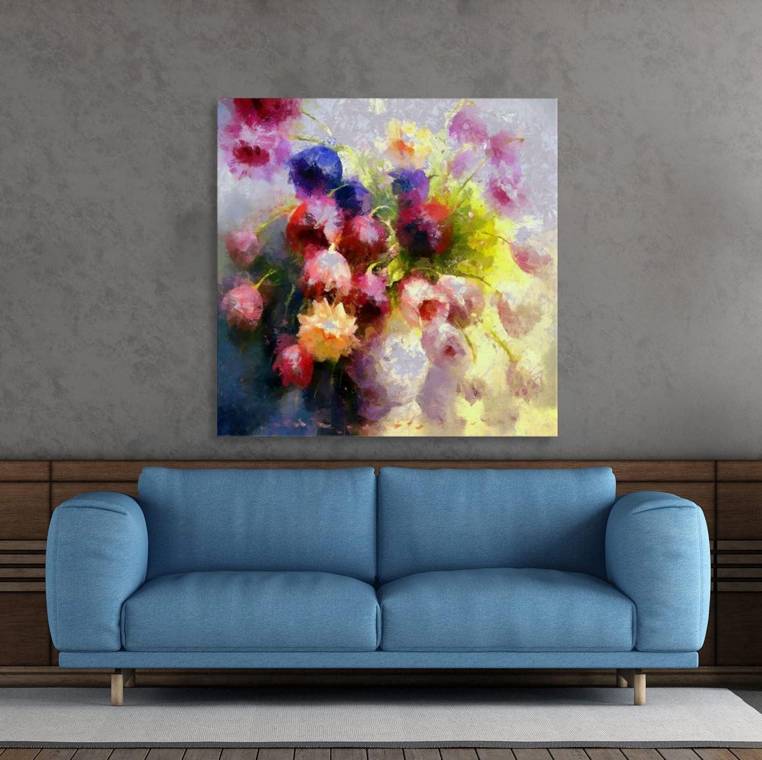 image:imageArmen Living Spring Bouquet 166 Square Wrapped Canvas Wall Art Print 24 x 2420x20