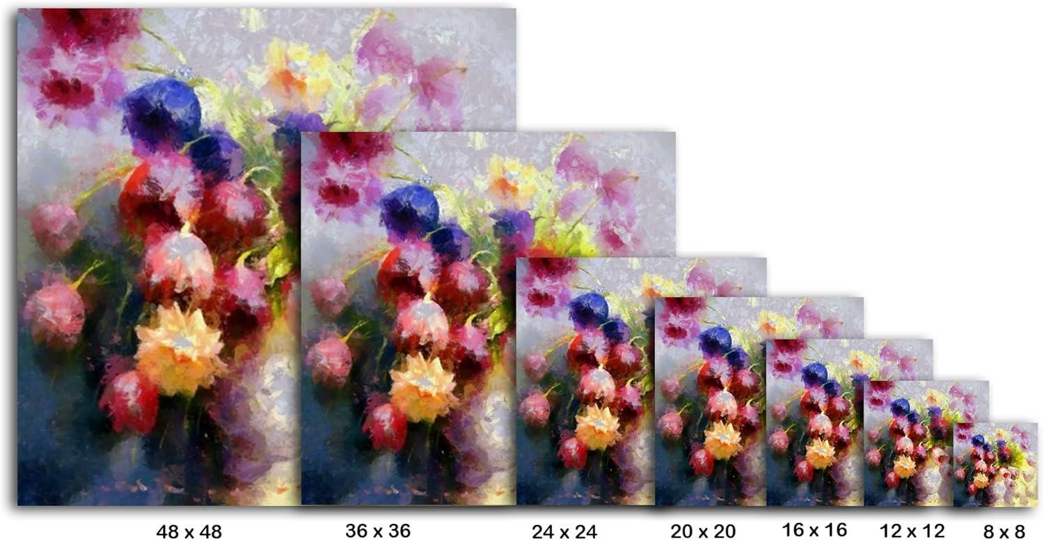 image:imageArmen Living Spring Bouquet 166 Square Wrapped Canvas Wall Art Print 24 x 2436x36
