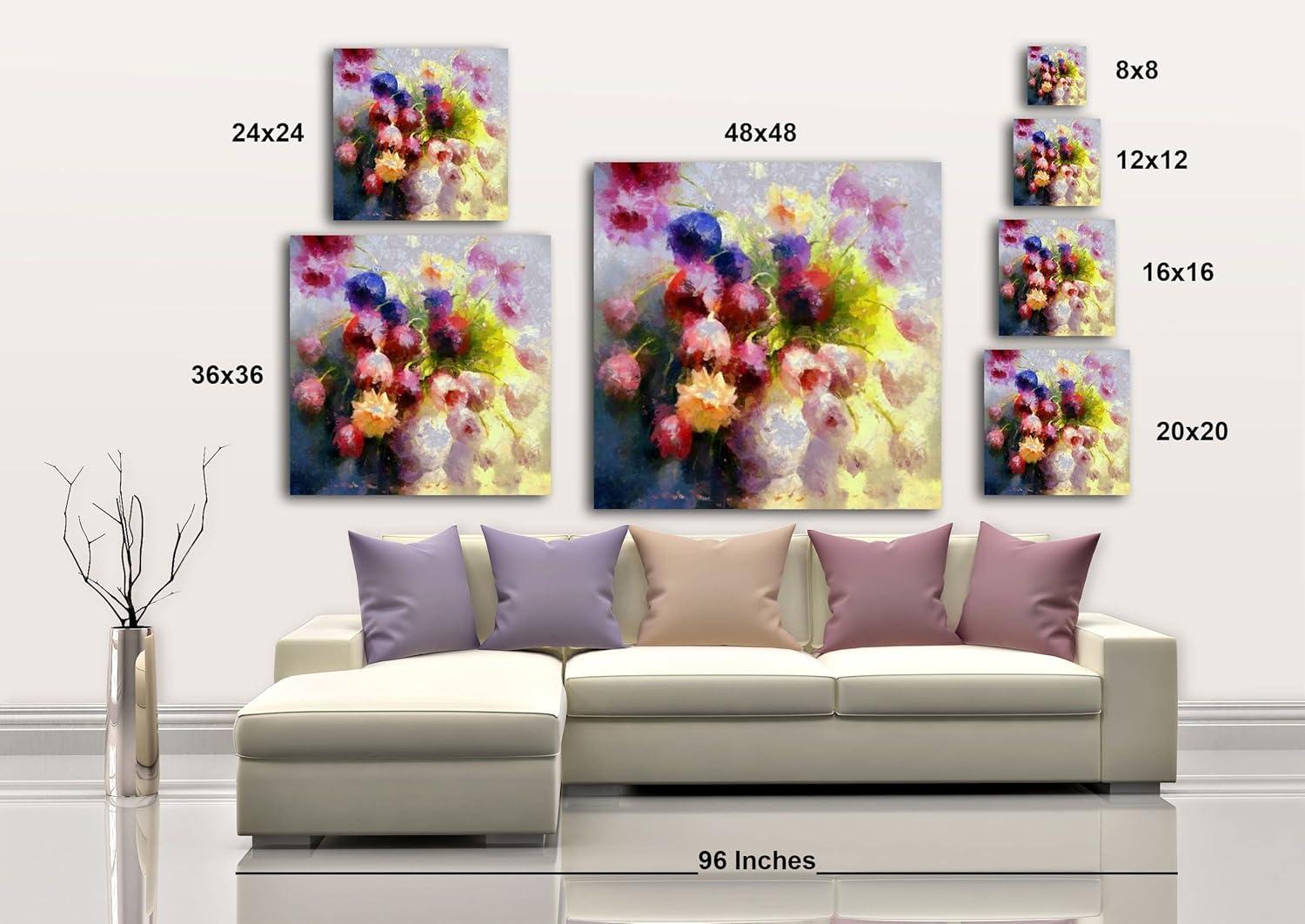image:imageArmen Living Spring Bouquet 166 Square Wrapped Canvas Wall Art Print 24 x 2436x36