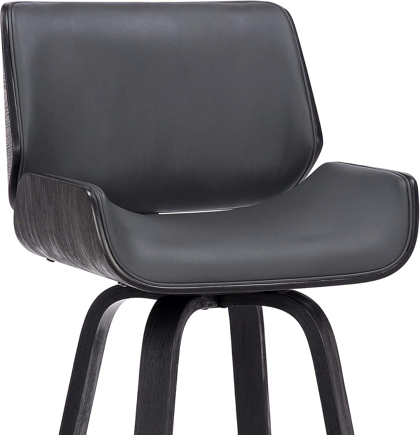 image:imageArmen Living Tyler 26 Counter Height Swivel Brown Faux Leather and Walnut Wood Bar Stool Set of 2GrayBlack