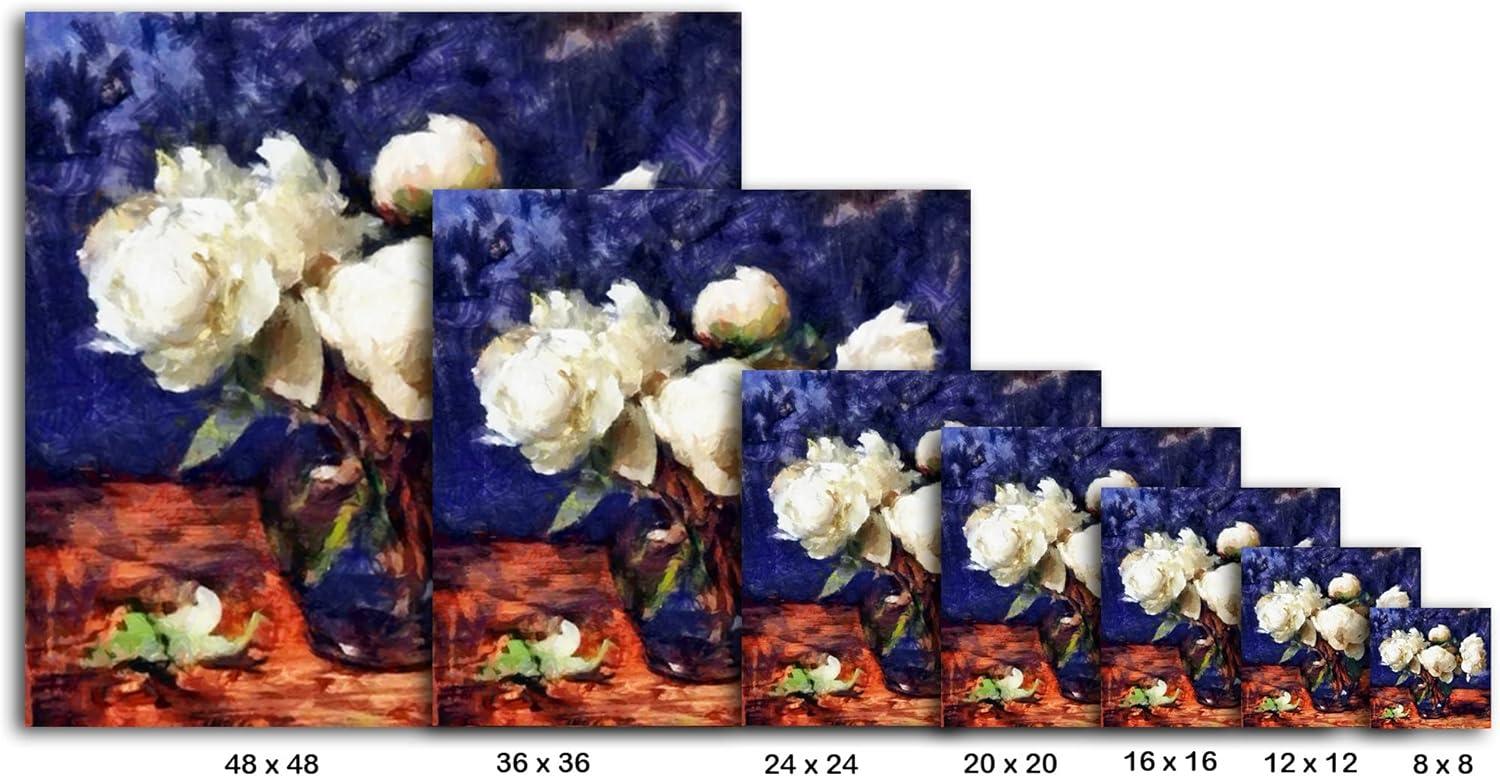 image:imageArmen Living White Bouquet 252 Square Wrapped Canvas Wall Art Print 16 x 1636x36