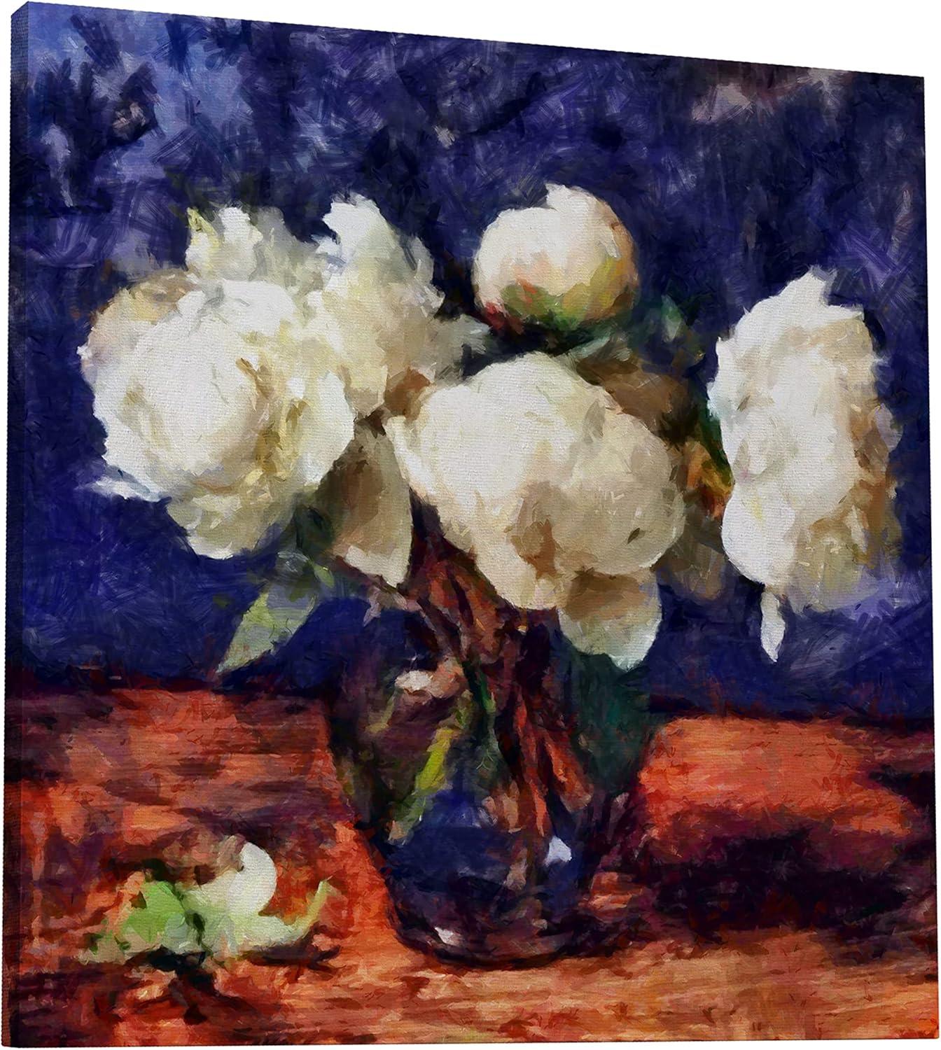 image:imageArmen Living White Bouquet 252 Square Wrapped Canvas Wall Art Print 16 x 1648x48