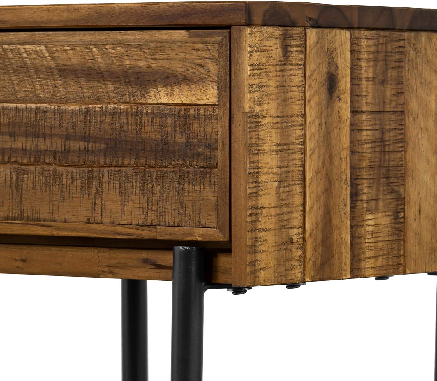 image:imageCusco Rustic Acacia Bedside Table Nightstand 20 Wide Antique