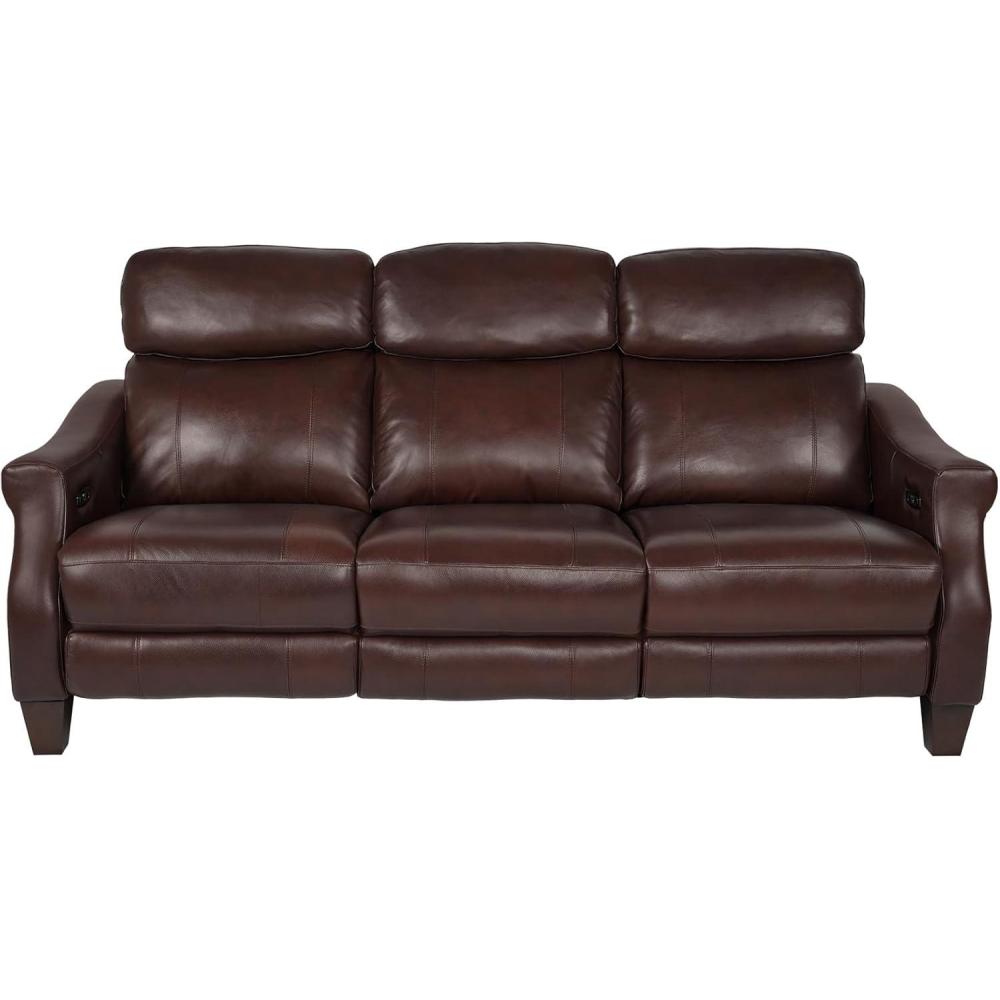 image:imageArmen Living Felicity 84 Modern Zero Gravity Power Reclining Sofa in Silver LeatherChocolate