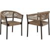 image:imageArmen Livin Doris Outdoor Patio Dining Chair in Dark Eucalyptus Wood with Truffle Rope  Set of 2