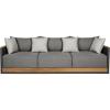 image:imageArmen Living Artesia Outdoor Patio Sofa in Teak Wood and Black Rope with Dark Gray Olefin Cushions
