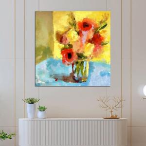 Armen Living Rustic Bouquet 424 – Square Wrapped Canvas Wall Art Print 20 x 20(20×20)