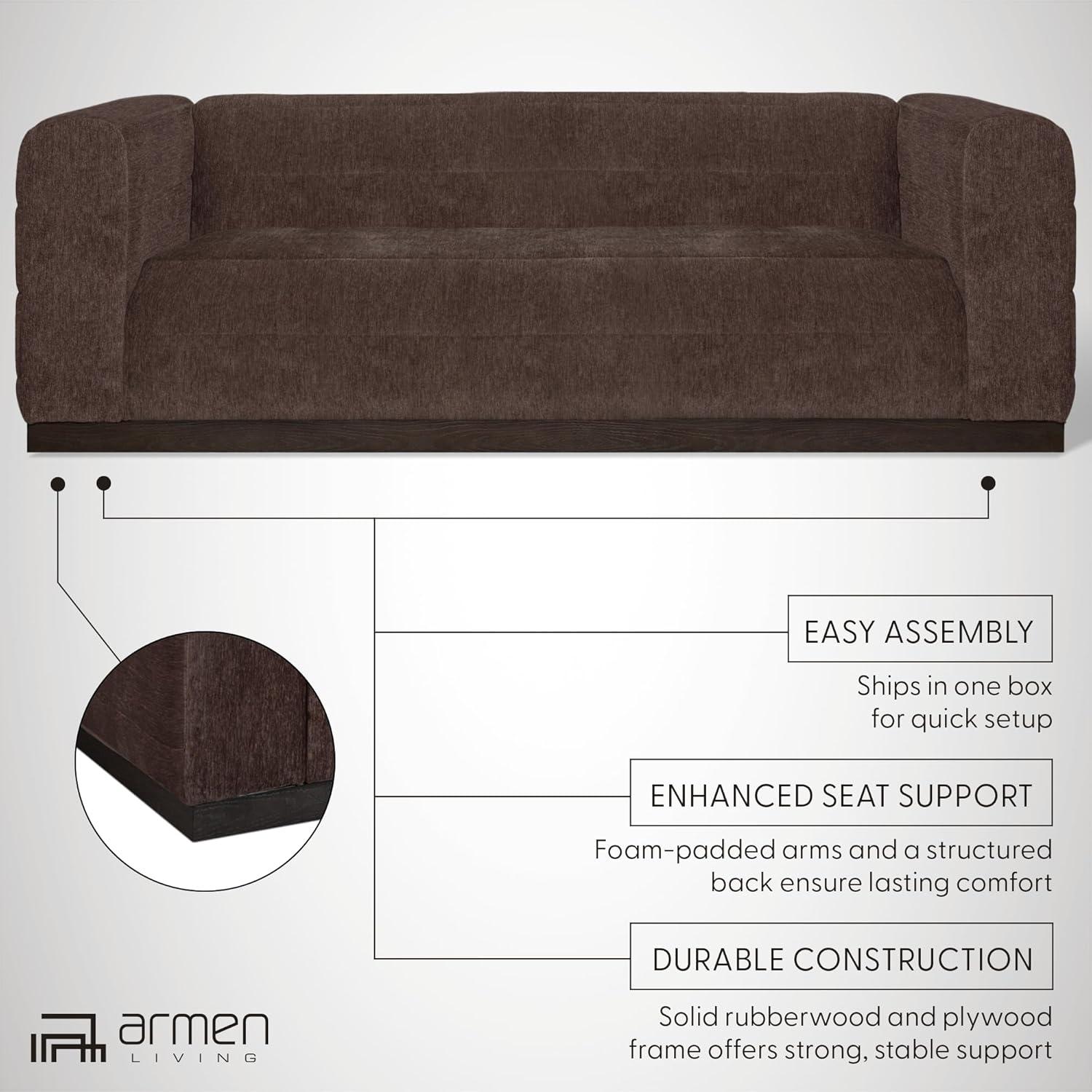 image:imageArmen Living Brea 905 in 3Seater Sofa in Mocha Bean Fabric with Rectangular Seat and Square ArmsMocha Bean