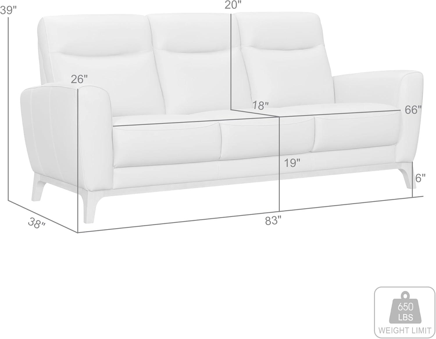 image:imageArmen Living Greyson Modern 83 Dove Gray Leather SofaBlack