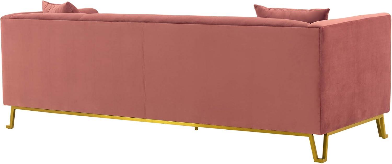 image:imageArmen Living Everest 90 Gray Fabric Upholstered Sofa with Brushed Stainless Steel LegsBlush