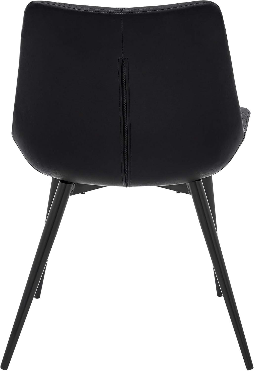 image:imageArmen Living Loralie Faux Leather and Black Metal Dining ChairsSet of 2 17 Seat Height