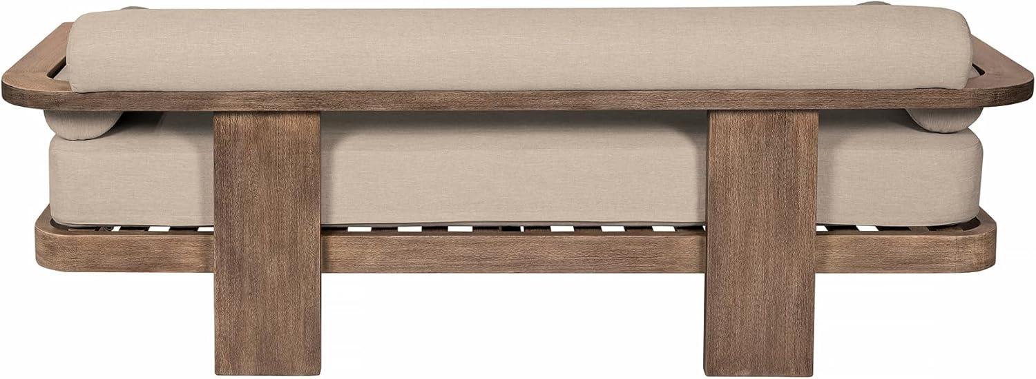 image:imageArmen Living Relic Modern Outdoor Patio Sofa Weathered Eucalyptus with Taupe Cushions