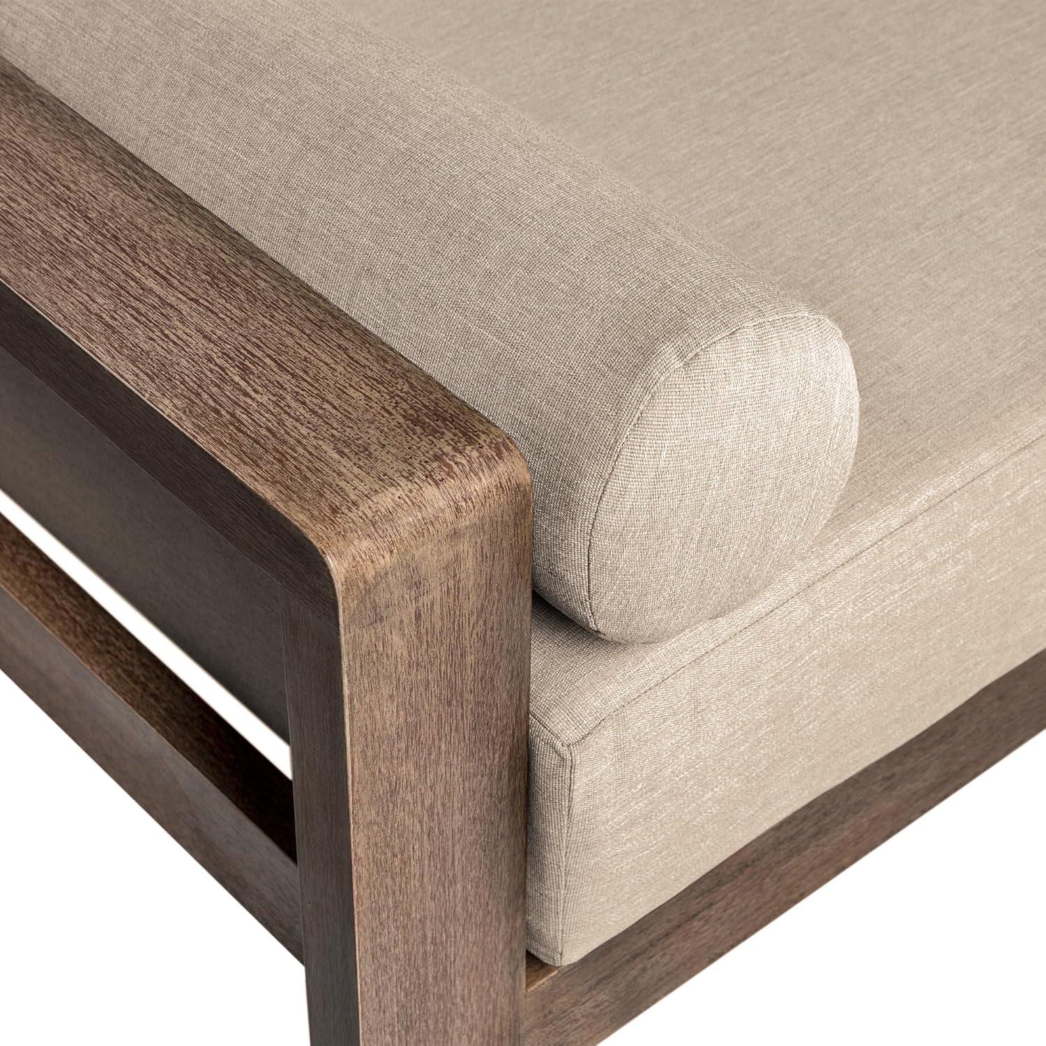 image:imageArmen Living Relic Modern Outdoor Patio Sofa Weathered Eucalyptus with Taupe Cushions