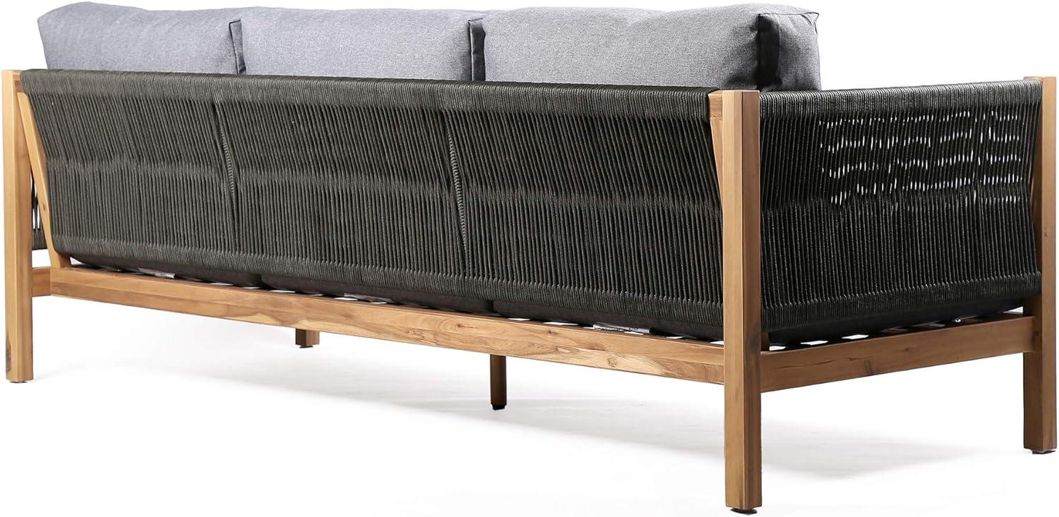 image:imageArmen Living Sienna Outdoor Eucalyptus Sofa in Teak Finish with Grey Cushions