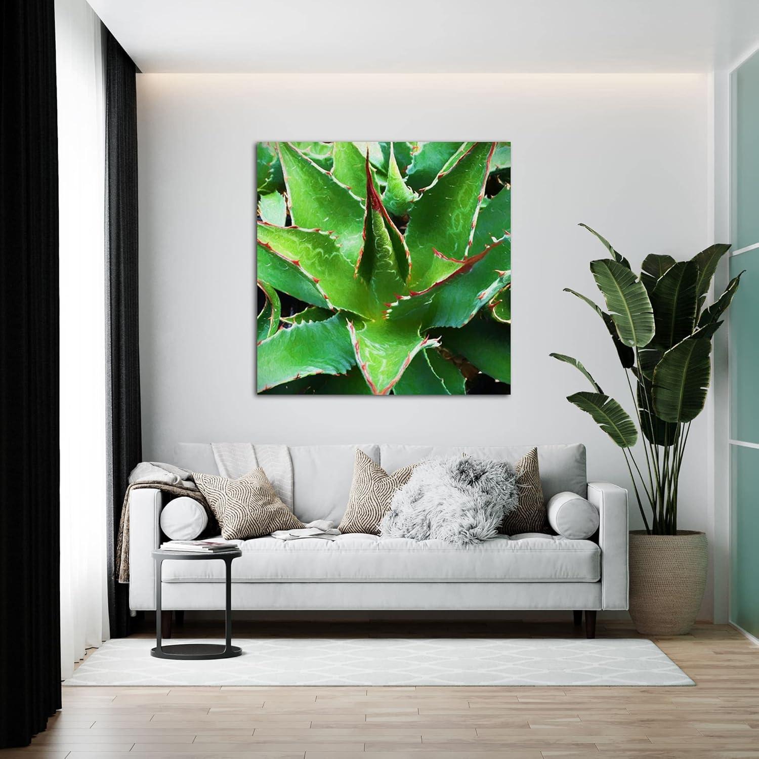 image:imageArmen Living Aloe Vera II Square Wrapped Canvas Wall Art Print 24 x 2420 x 20