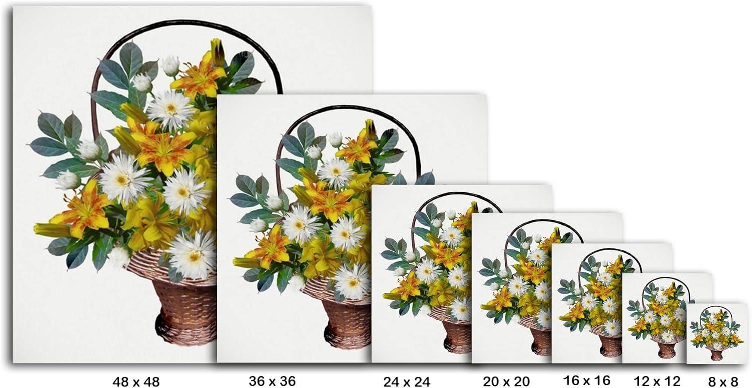 image:imageArmen Living Basket of Flowers II Square Wrapped Canvas Wall Art Print 8 x 820x20