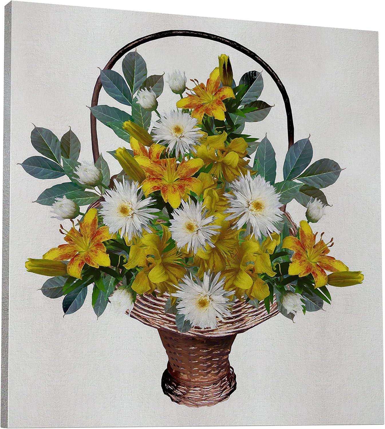 image:imageArmen Living Basket of Flowers II Square Wrapped Canvas Wall Art Print 8 x 820x20