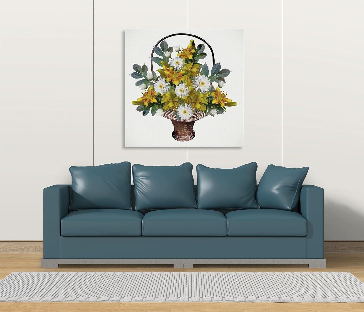 image:imageArmen Living Basket of Flowers II Square Wrapped Canvas Wall Art Print 8 x 820x20