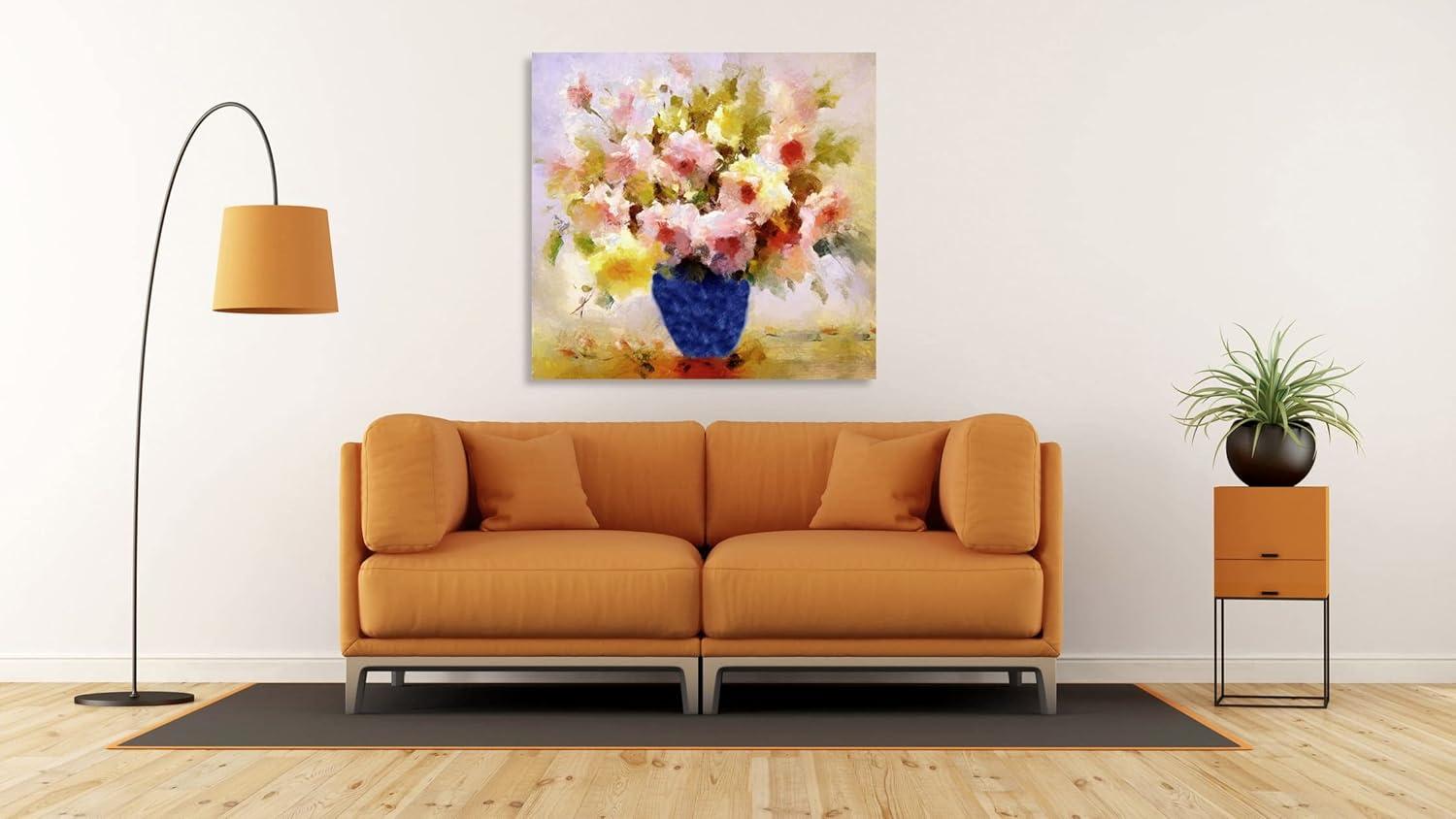image:imageArmen Living Blue Vase 187 Square Wrapped Canvas Wall Art Print 24 x 2420x20