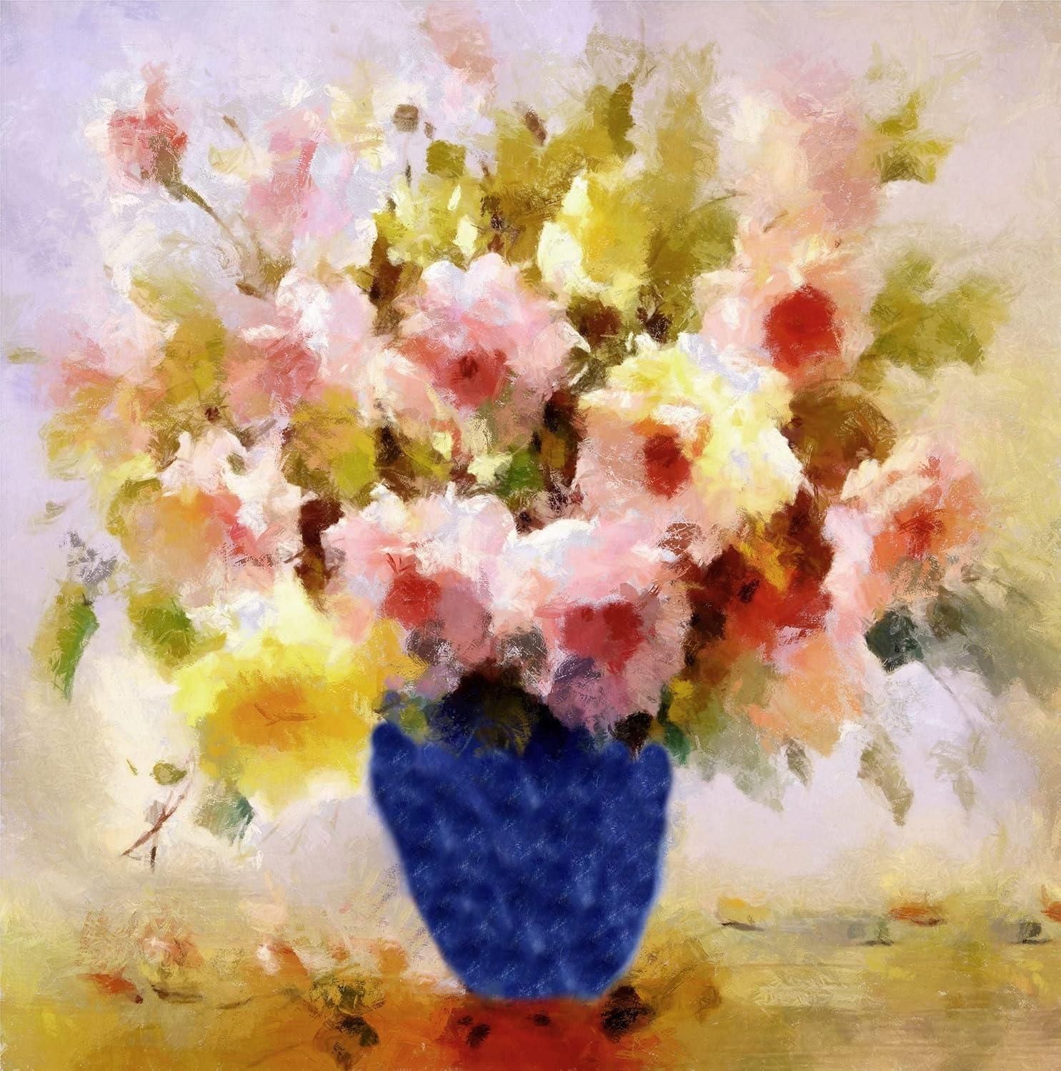 image:imageArmen Living Blue Vase 187 Square Wrapped Canvas Wall Art Print 24 x 248x8