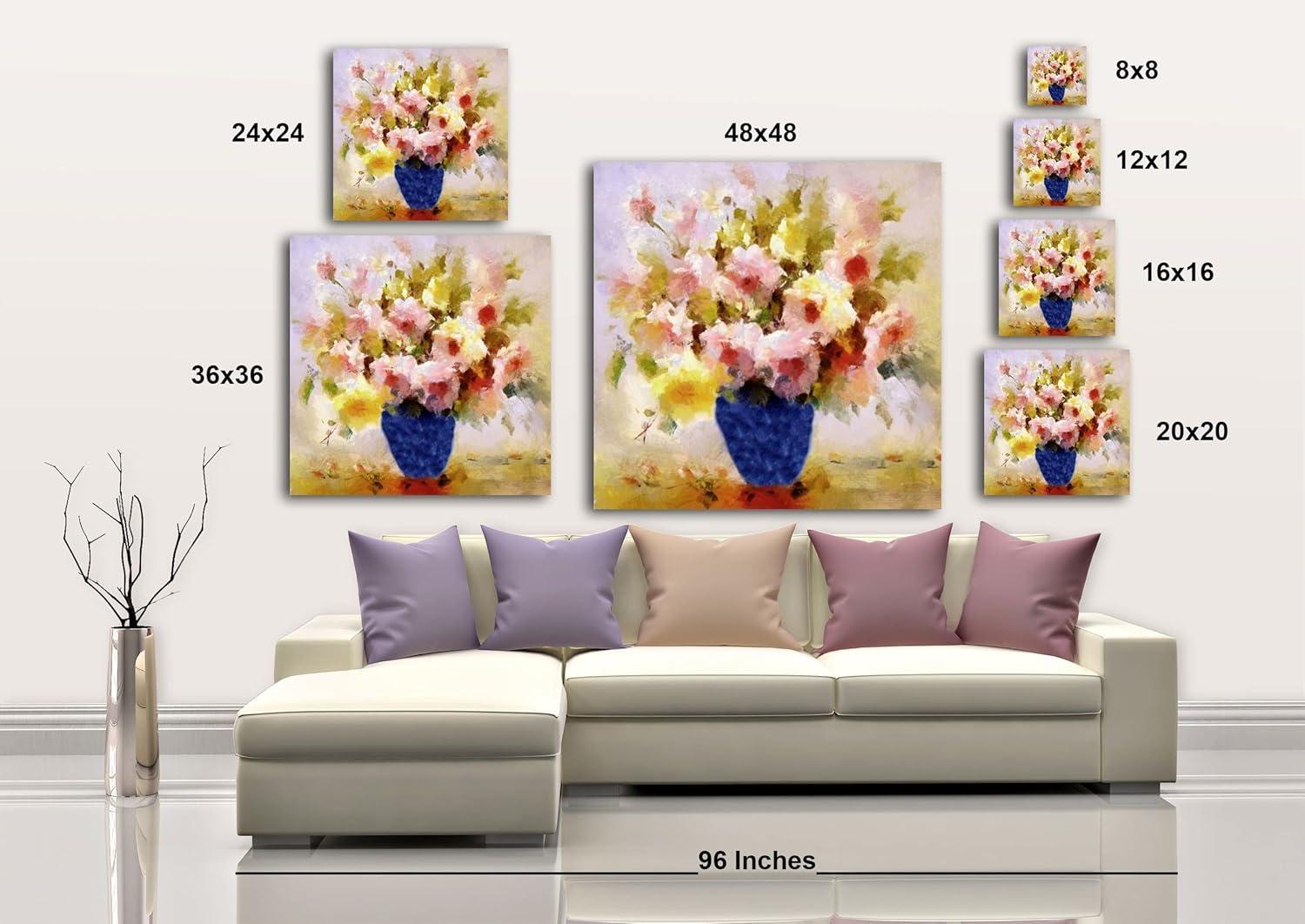 image:imageArmen Living Blue Vase 187 Square Wrapped Canvas Wall Art Print 24 x 248x8