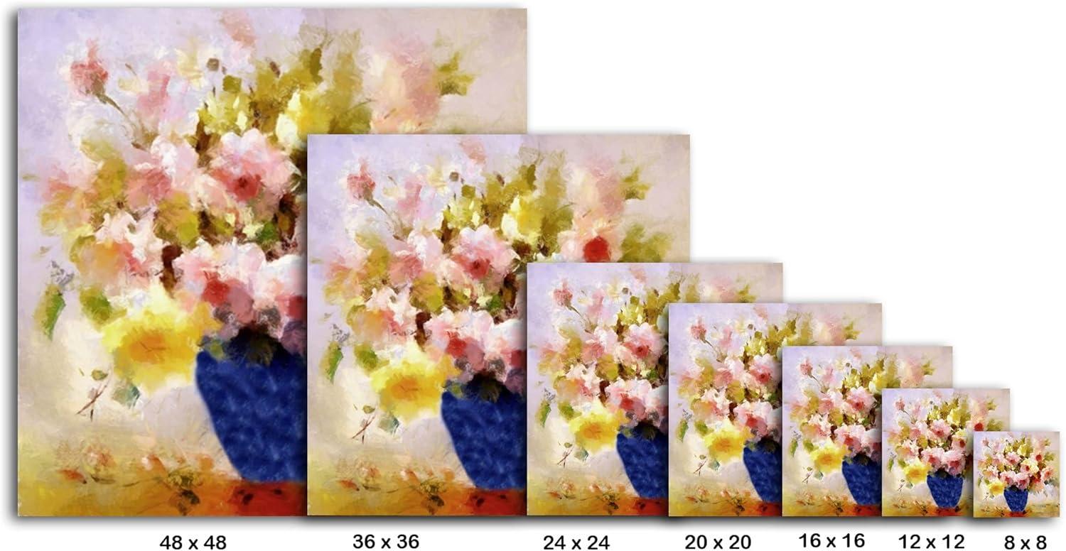 image:imageArmen Living Blue Vase 187 Square Wrapped Canvas Wall Art Print 24 x 248x8