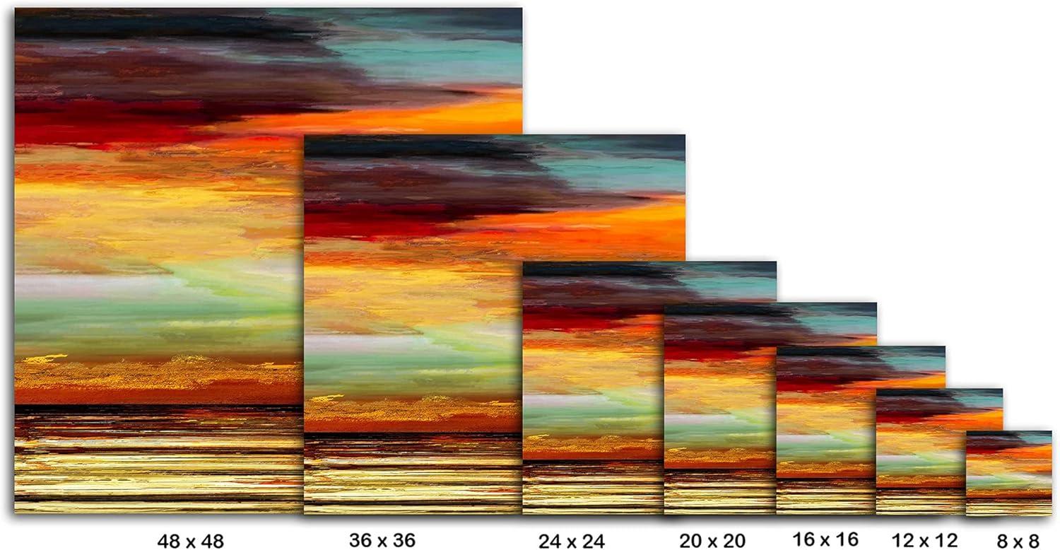 image:imageArmen Living Burning Sunset VI Square Wrapped Canvas Wall Art Print 24 x 2448L x 48W