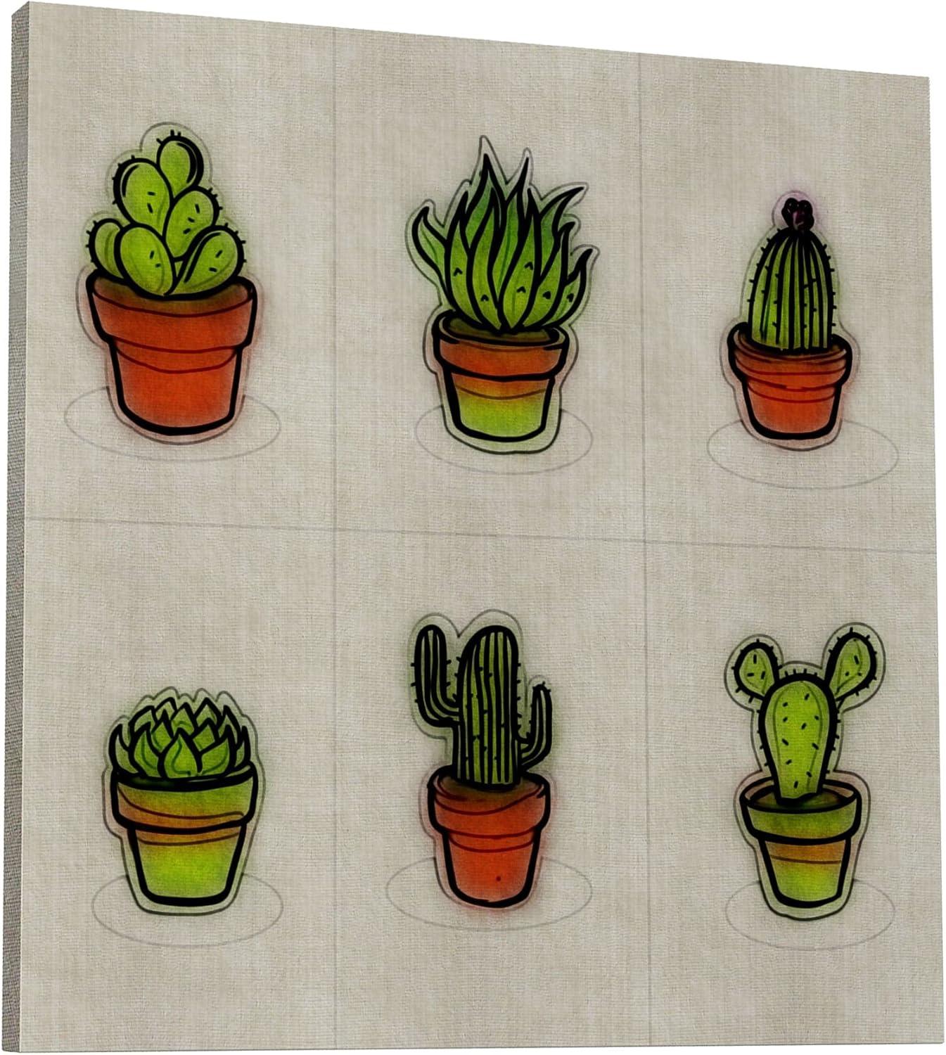 image:imageArmen Living Cactus 533 Square Wrapped Canvas Wall Art Print 36 x 3624 x 24