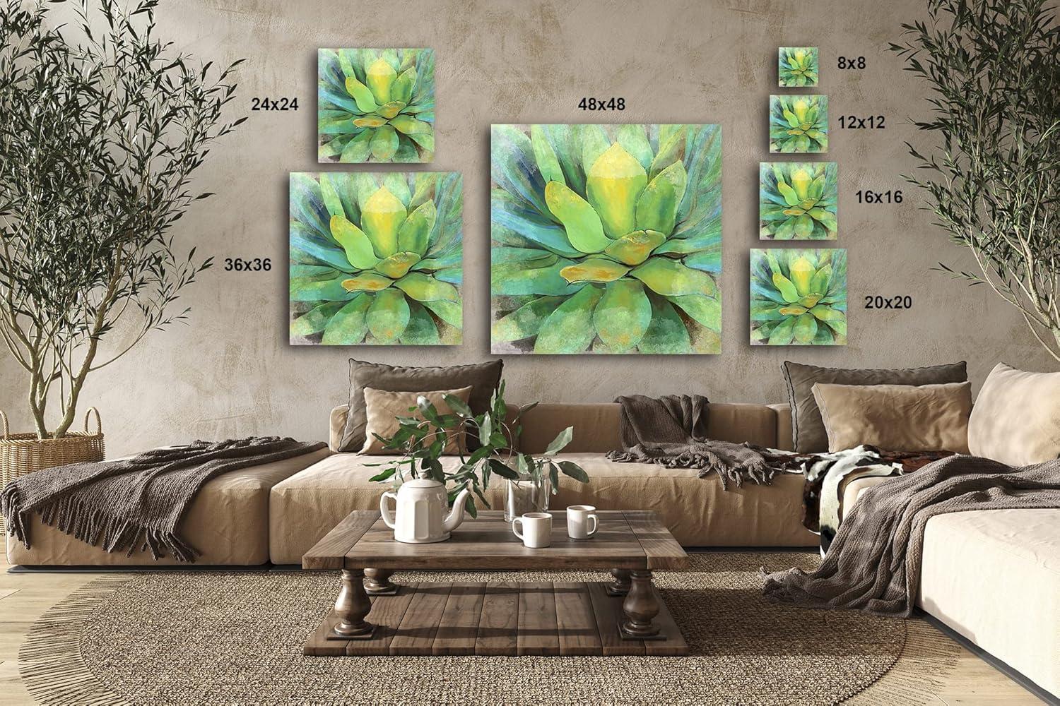 image:imageArmen Living Cactus 534 Square Wrapped Canvas Wall Art Print 36 x 3616 x 16