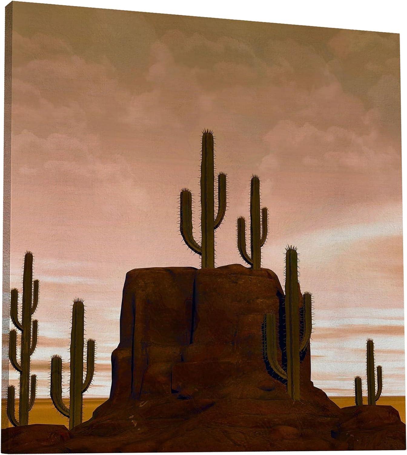 image:imageArmen Living Cactus Flowers 483 Square Wrapped Canvas Wall Art Print 36 x 3612 x 12