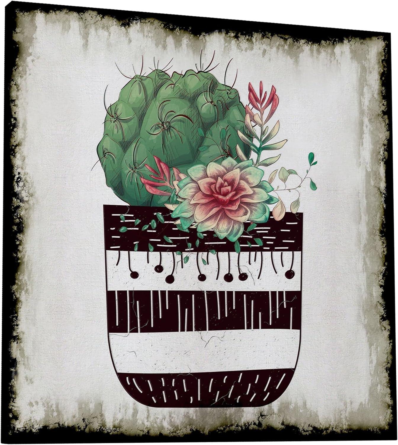 image:imageArmen Living Cereus Aeonium Square Wrapped Canvas Wall Art Print 8 x 848 x 48