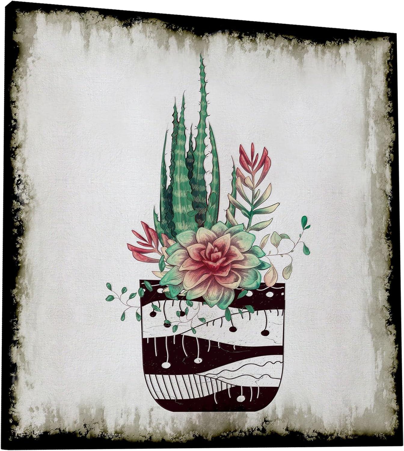 image:imageArmen Living Cereus Aloe Square Wrapped Canvas Wall Art Print 20 x 2016 x 16