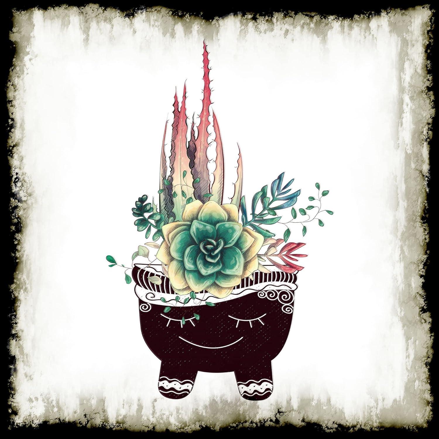 image:imageArmen Living Cereus Echeveria Square Wrapped Canvas Wall Art Print 8 x 836 x 36