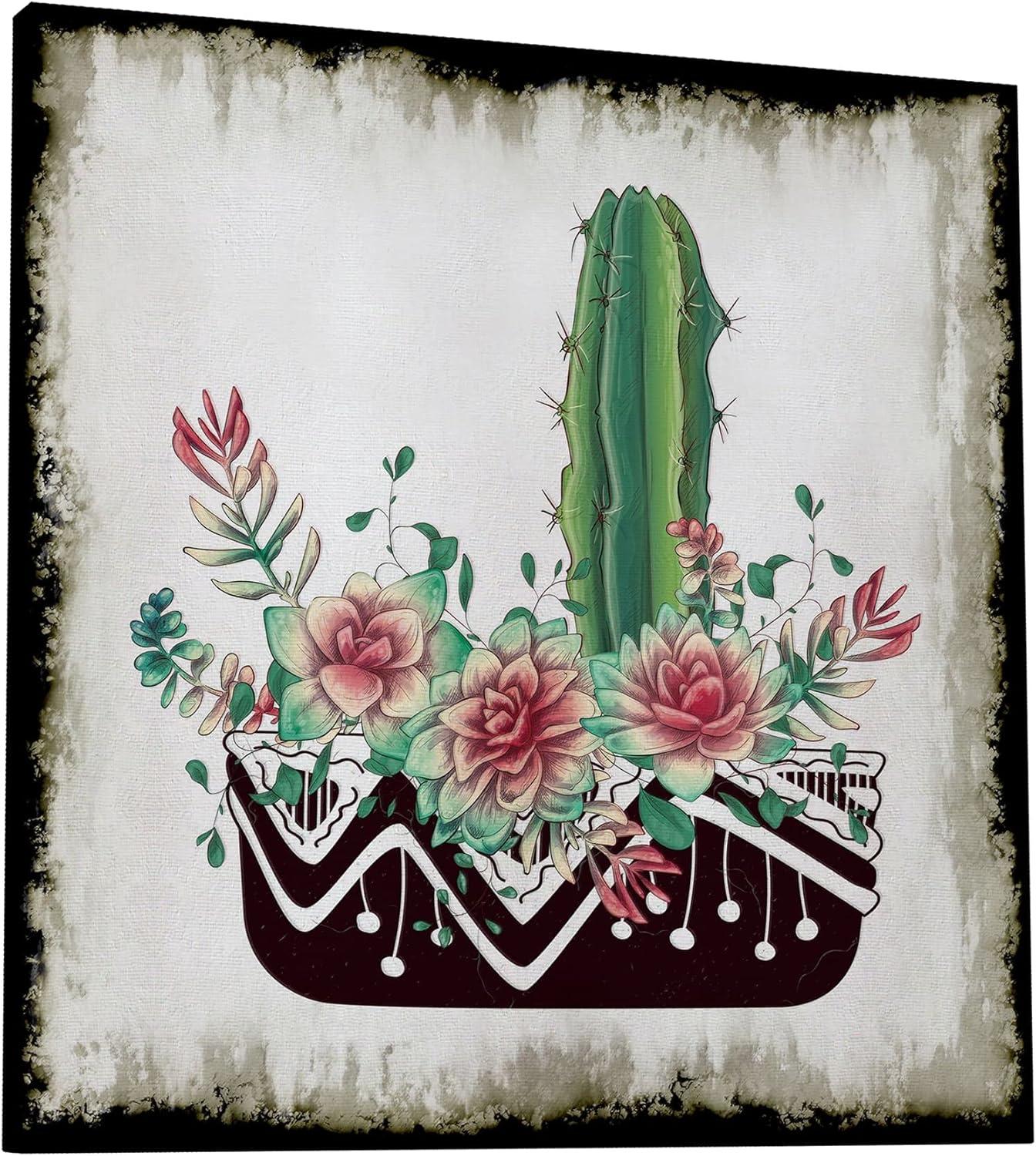 image:imageArmen Living Cereus Sempervivum Square Wrapped Canvas Wall Art Print 48 x 4836 x 36