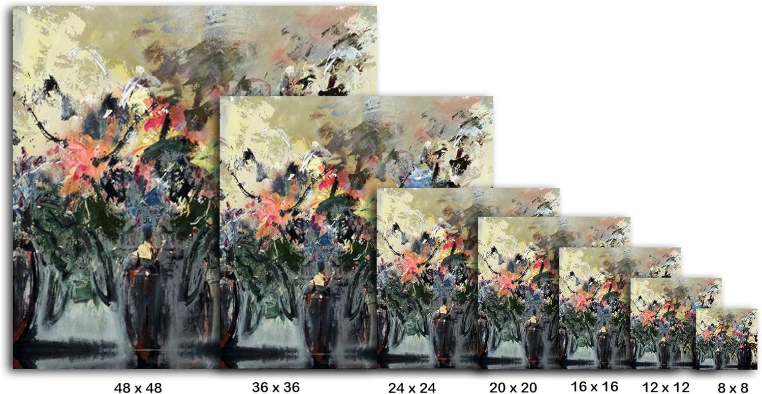 image:imageArmen Living Colorful Bouquets IV Square Wrapped Canvas Wall Art Print 36 x 3624x24