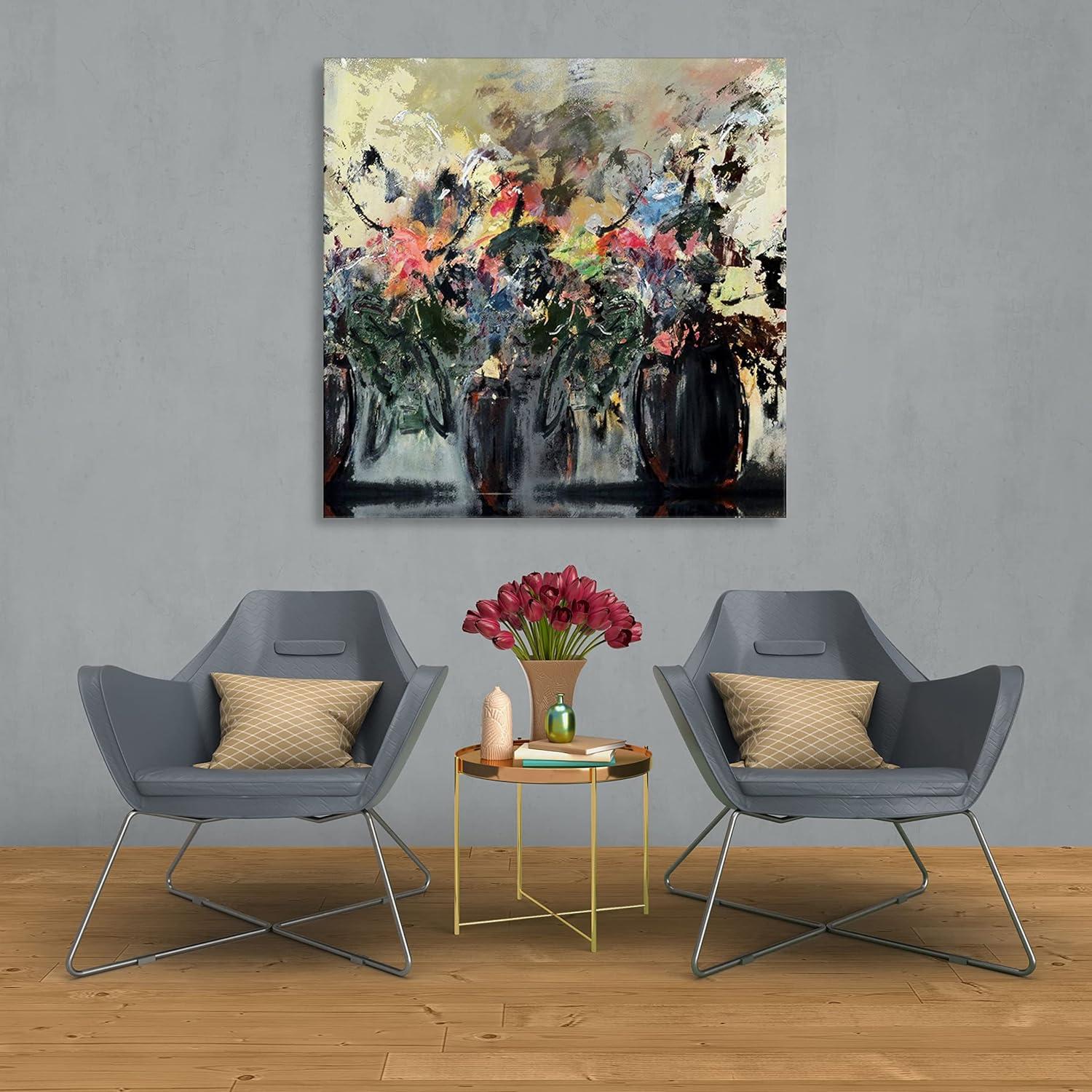 image:imageArmen Living Colorful Bouquets IV Square Wrapped Canvas Wall Art Print 36 x 3624x24