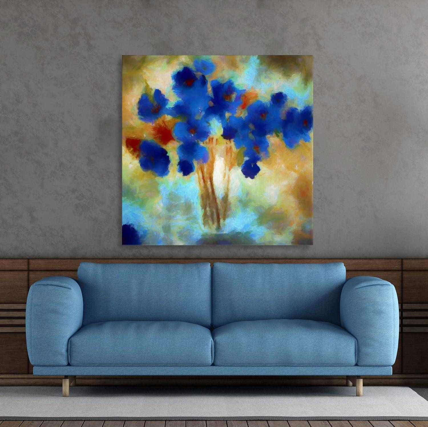 image:imageArmen Living Dressed In Blue II Square Wrapped Canvas Wall Art Print 24 x 2416L x 16W