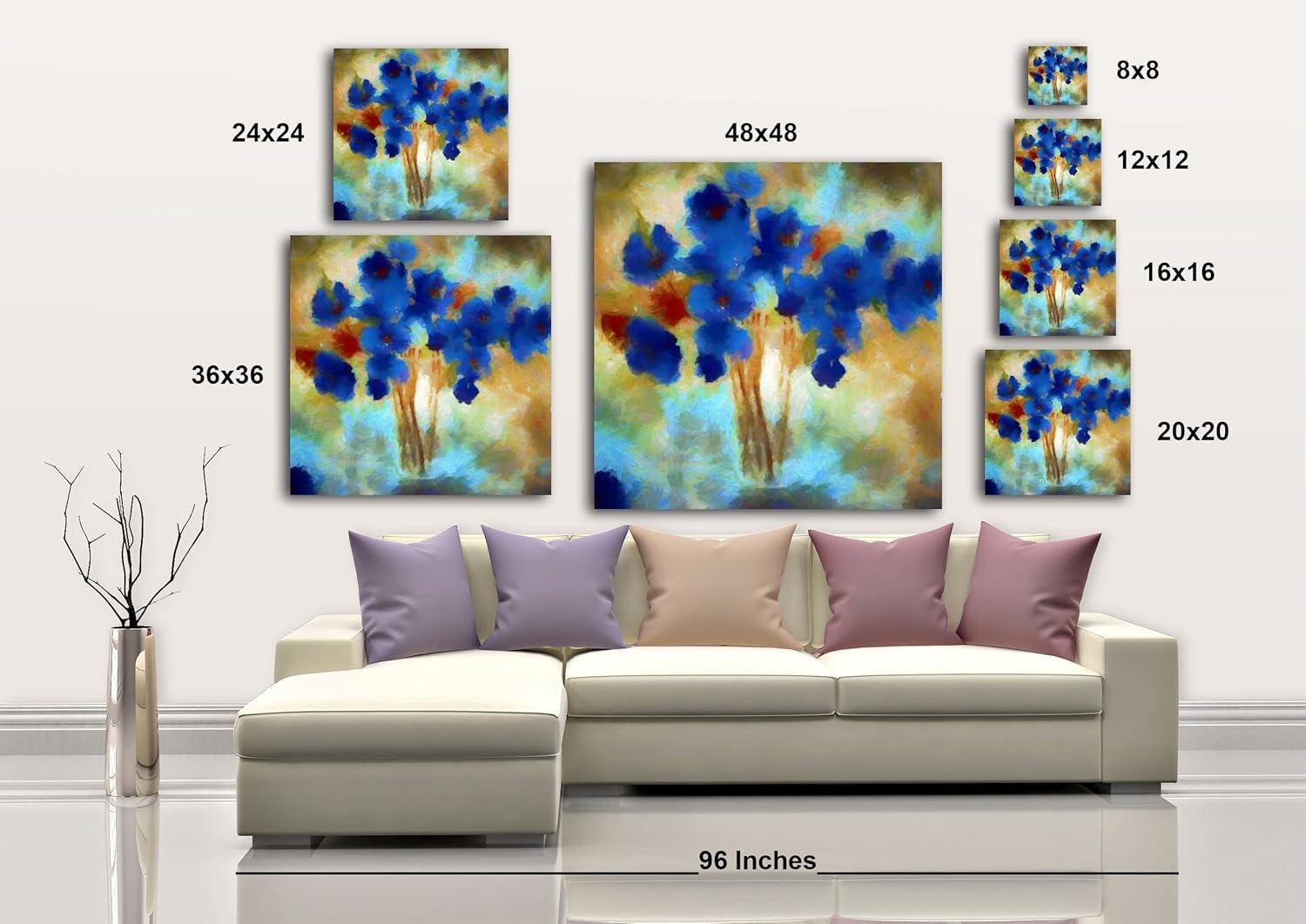 image:imageArmen Living Dressed In Blue II Square Wrapped Canvas Wall Art Print 24 x 2416L x 16W
